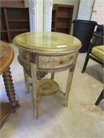 Country French Round Table, Glass Top