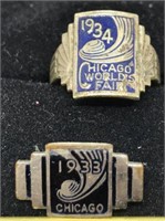 1934 Chicago World’s Fair Ring and 1933 Pin