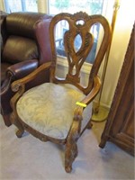 Large Carved Wood Side Chair