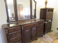 Large Dresser Mirror, Two Nightstands - Missing Dr
