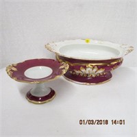 Victorian handled oval bowl Old Paris Porcelain