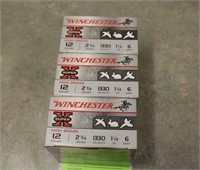 (3) Boxes of Winchester 12 Gauge 6 Shot Ammo