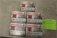 (5) Boxes of Winchester 20 Gauge 3 Shot Ammo
