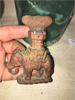 Antique iron elephant door knocker
