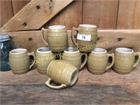 Set of 8 UHL pottery mugs