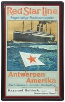 Red Star Line Steam Boat Travel Poster
