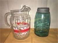 Gay fad style Vintage glass pitcher