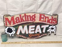 Making Ends Meat wood butcher shop sign - 48"