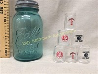 Set of 6 assorted Glass Dairy Creamers