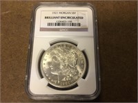 1921 Morgan Silver Dollar BU