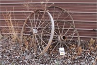 (4) Various Sized Wagon Wheels