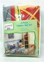 Everything Kids 4-Piece Toddler Bed Set- Trains