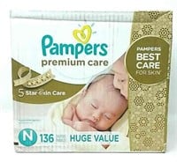 Pampers Premium Care Newborn Diapers (Qty-136)