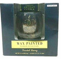 Wax Painted Handmade Artisan Candle- Frosted Berry