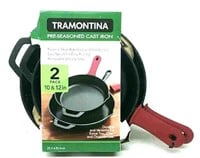 (2) Tramontina Pre-Seasoned Cast Iron Pans