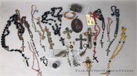 Lot of religious jewelry and collectibles