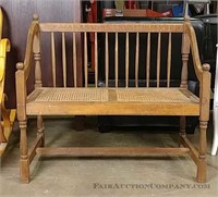 Bench with Wicker Seat