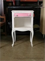 Pink and white French Style Nightstand