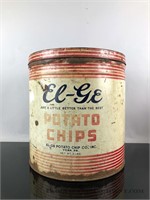 Large metal potato chip can