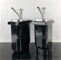 Pair of Ceramic Syrup Dispensers