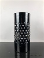Black art vase