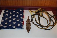 USA Flag and Old Cable and Extra Piece