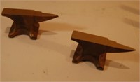 Two Small Brass Anvils