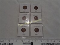 Sleeve of 6 Old Wheat Cents