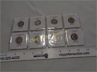 8 Old Jefferson Nickels in Sleeve