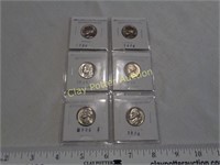 6 Uncirculated Jefferson Nickels in Sleeve