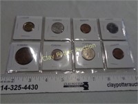 Sleeve of 8 Foreign Coins