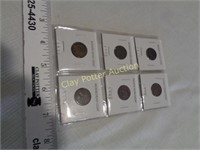 6 Indian Head Cents in Sleeve
