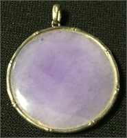 Sterling Silver & Purple Jade Pendant