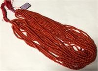 18 Strand Coral Beaded Necklace