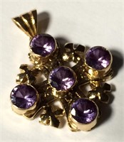 18k Gold And Amethyst Pendant