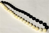 14k Gold, Agate & Onyx Beaded Necklace