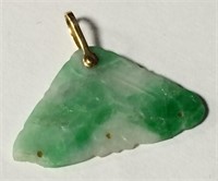 10k Gold And Jade Pendant
