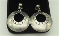 Sterling Silver Signed  Navajo Indian Earrings