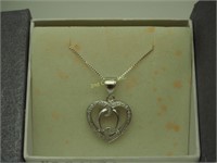 New Sterling Silver Heart Pendant & Necklace