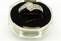 New Wind Band Sterling Silver C Z Chip Dinner Ring