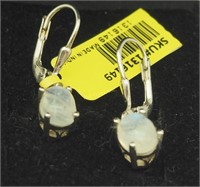 New Sterling Silver Opal Small Hoop Earrings