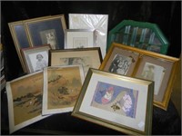 VINTAGE ASIAN ART, CATS, WALL SHADOW BOX, OLD