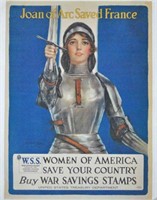 JOAN OF ARC SAVED FRANCE WWI POSTER HASKELL COFFIN