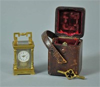 ANTIQUE FRENCH MINIATURE CARRIAGE CLOCK