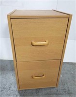 Two drawer wood file cabinet