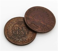 (2) Choice BU Toned 1906-07 Indian Cents