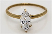 10kt Gold Marquise 1.00 ct White Topaz Solitaire