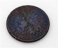 1866 Colbalt Blue Toned Indian Cent *Key Date