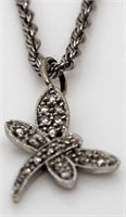 10kt White Gold Diamond Accent Butterfly Necklace