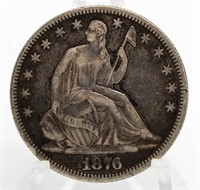 Rare 1876 Seated Liberty Silver Half Dollar *NICE